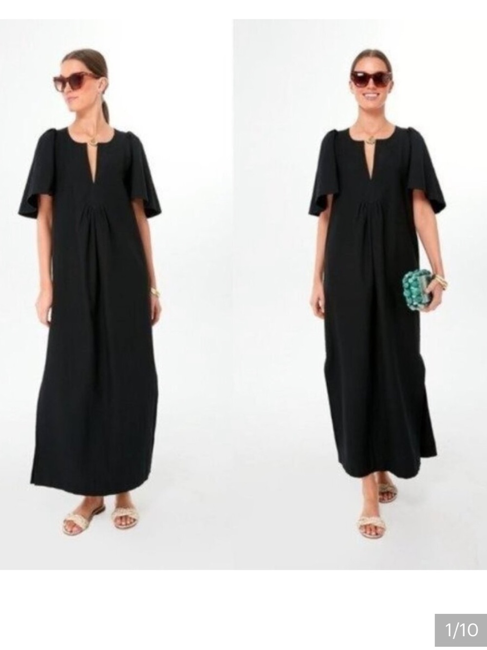 Pomander Place Black Maxi Dress with Side Slit